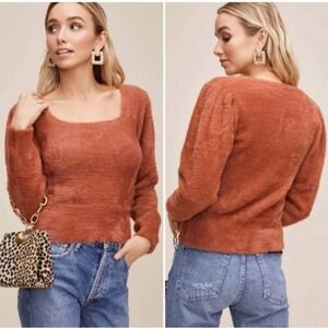 ASTR The Label Soft and Fuzzy Cropped Sweater Terracotta (L)